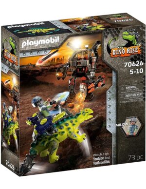 Playmobil Dino Rise Αγκυλόσαυρος με μαχητή εναντίον ρομπότ 70626 - Playmobil, Playmobil Dino Rise