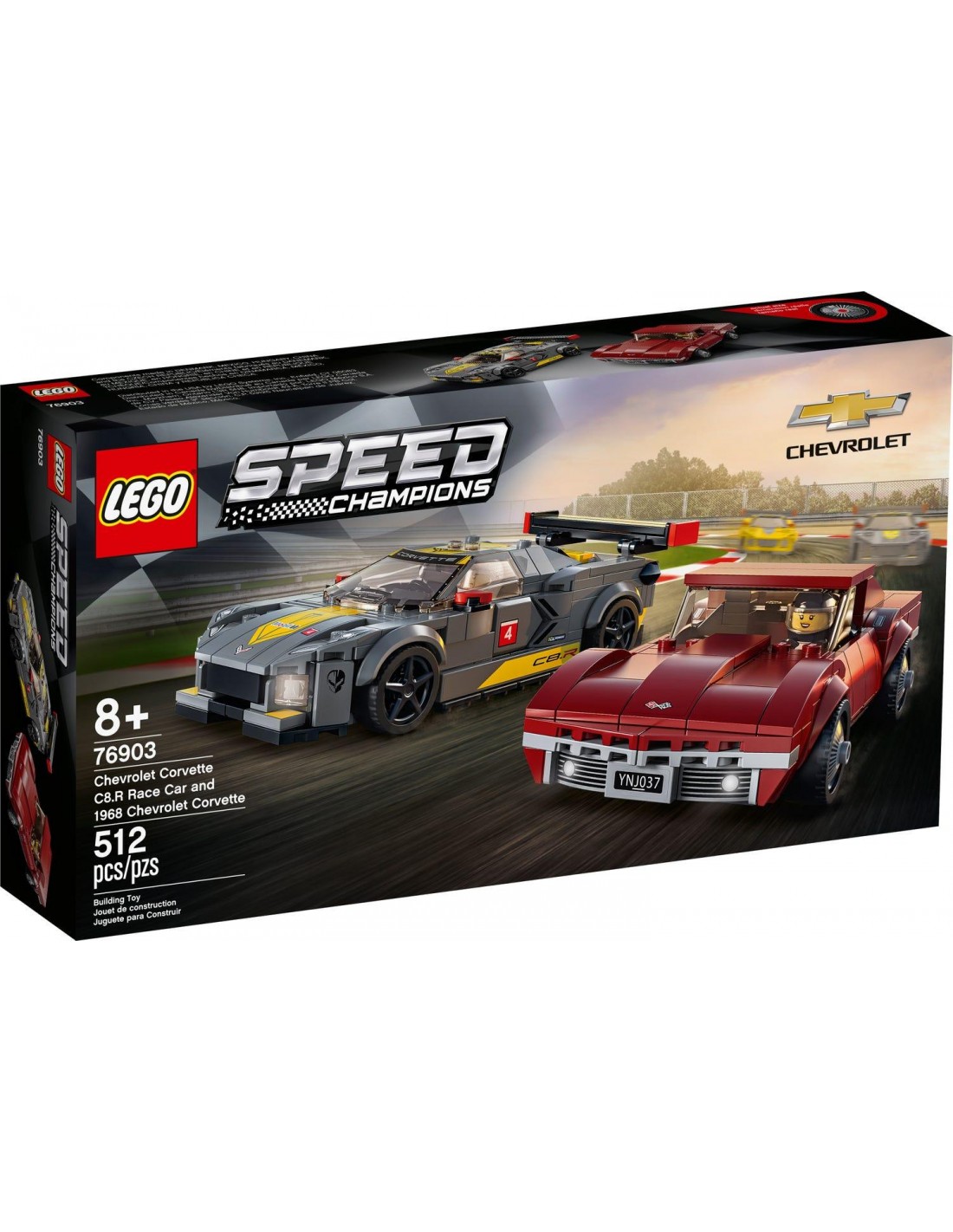 LEGO Speed Champions Chevrolet Corvette C8.R Race Car and 1968 Chevrolet Corvette  76903 - LEGO, LEGO Speed Champions