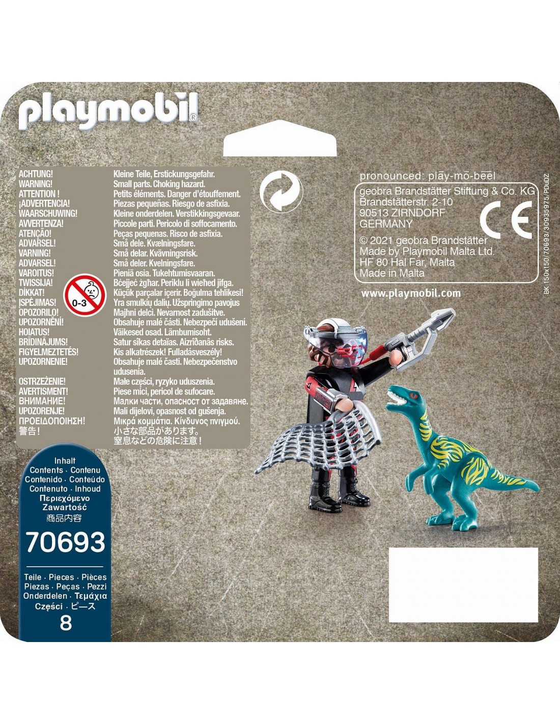 Playmobil Dino Rise Duo Pack Βελοσιράπτορας και κυνηγός δεινοσαύρων 70693 - Playmobil, Playmobil Dino Rise