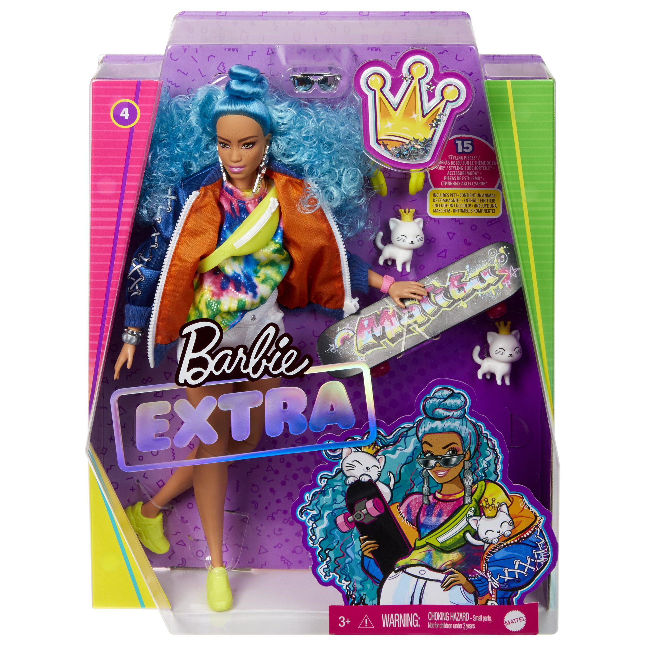 Barbie Extra Blue Curly Hair 4 GRN30 - Barbie