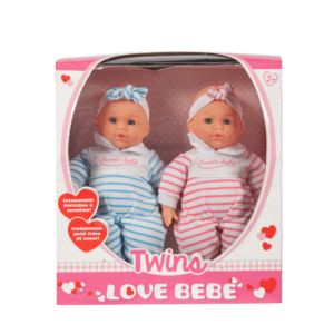 Love Bebé Κούκλες Μωράκια Δίδυμα 33εκ. PRG00370 - Love Bebé