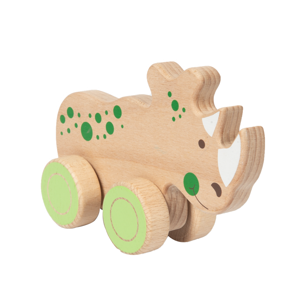 Wood' N Play Ξύλινα Ζώα με Ρόδες PRG00396 - Wood' N Play