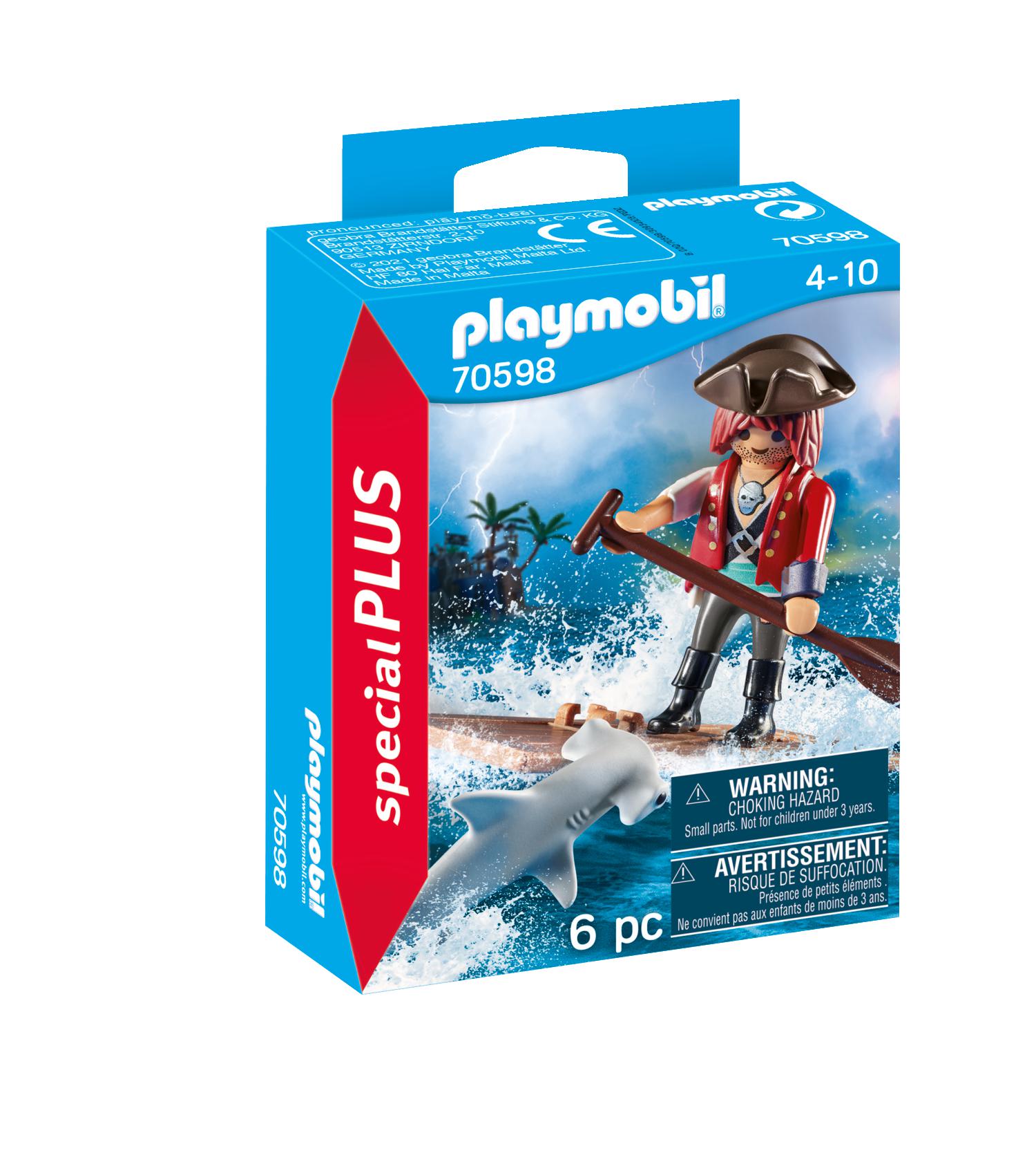 Playmobil Special Plus Πειρατής με Σχεδία και Σφυροκέφαλος Καρχαρίας 70598 - Playmobil, Playmobil Special Plus