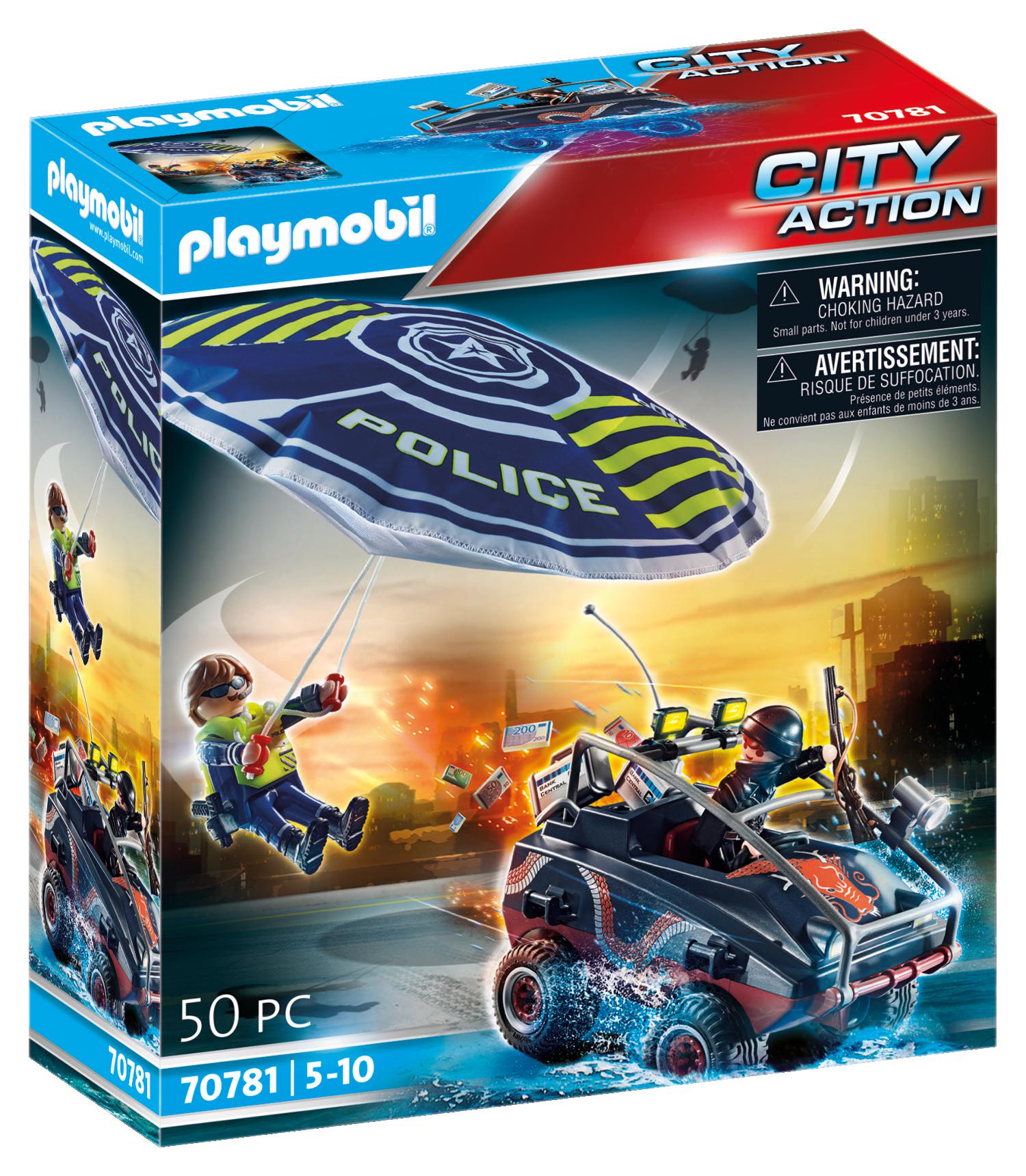 Playmobil City Action Καταδίωξη Αμφίβιου Οχήματος από Αστυνομικό Αλεξίπτωτο 70781 - Playmobil, Playmobil City Action