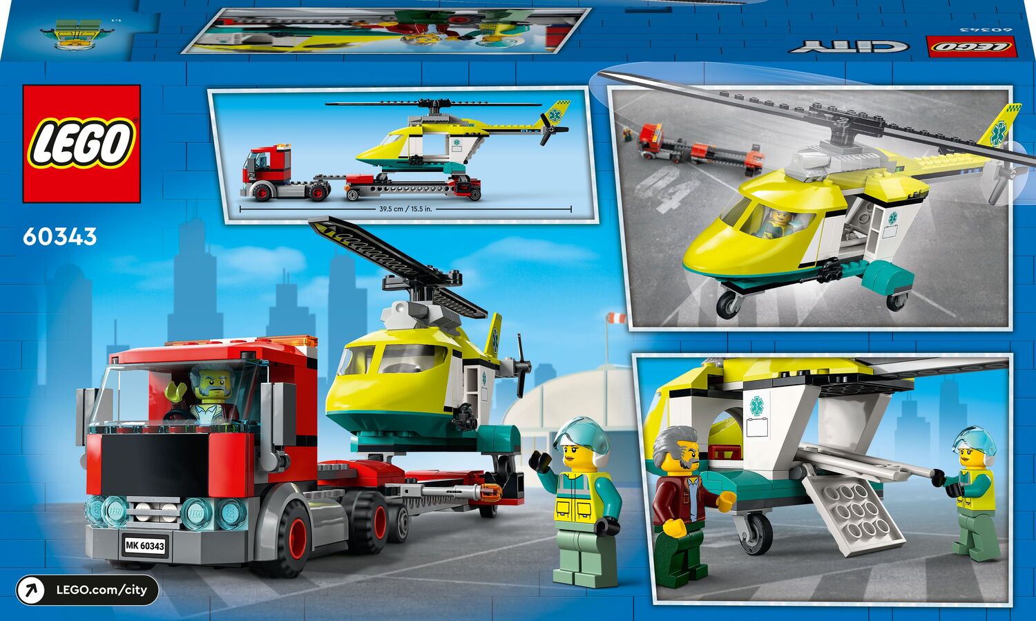 LEGO  City Great Vehicles Μεταφορικό Ελικοπτέρου Διάσωσης 60343 - LEGO, LEGO City, LEGO City Great Vehicles