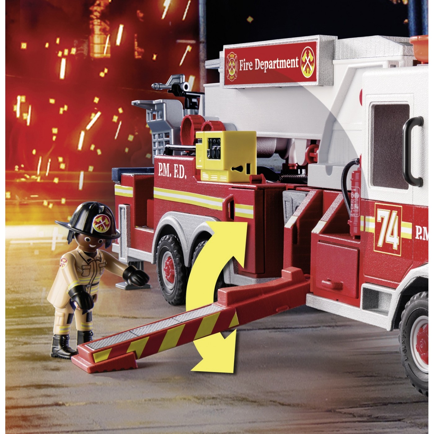 Playmobil City Action US Tower Ladder: Πυροσβεστικό όχημα 70935 - Playmobil, Playmobil City Action