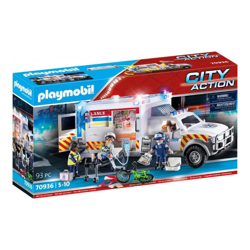 Playmobil City Action US Ambulance: Όχημα Πρώτων Βοηθειών 70936 - Playmobil, Playmobil City Action