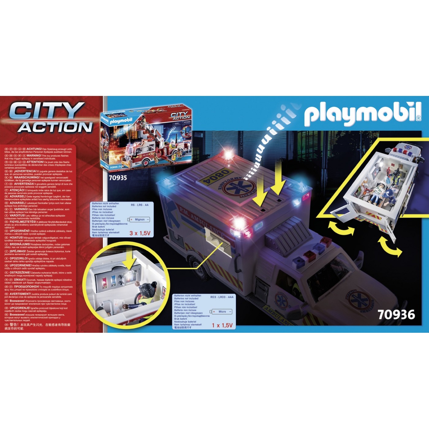 Playmobil City Action US Ambulance: Όχημα Πρώτων Βοηθειών 70936 - Playmobil, Playmobil City Action