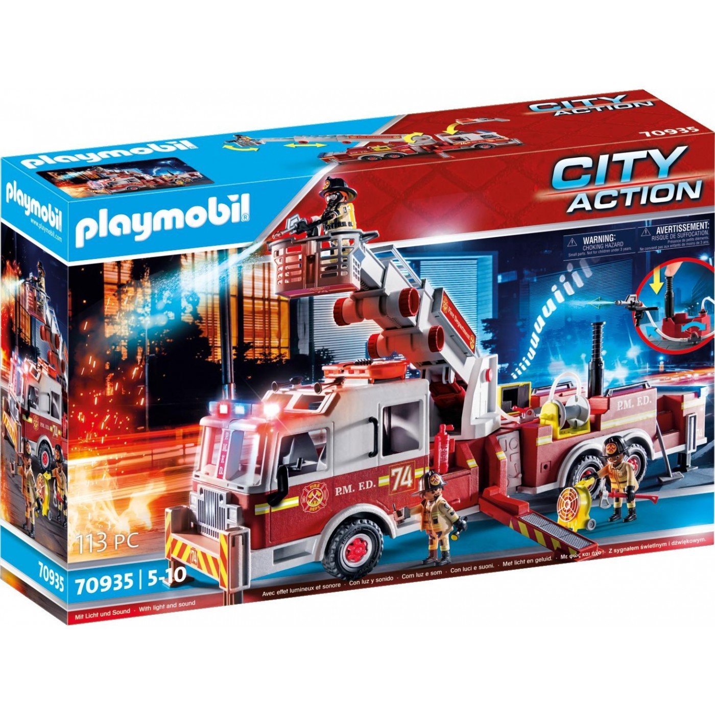 Playmobil City Action US Tower Ladder: Πυροσβεστικό όχημα 70935 - Playmobil, Playmobil City Action