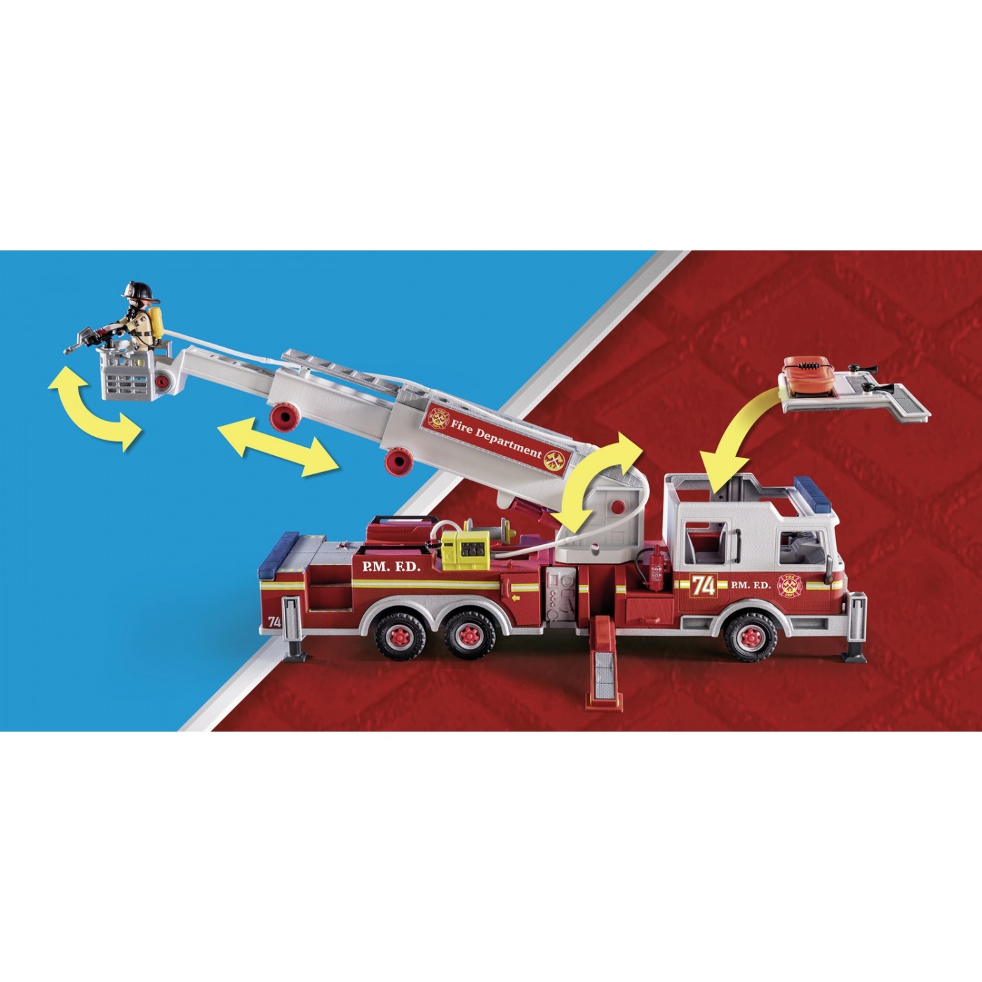 Playmobil City Action US Tower Ladder: Πυροσβεστικό όχημα 70935 - Playmobil, Playmobil City Action