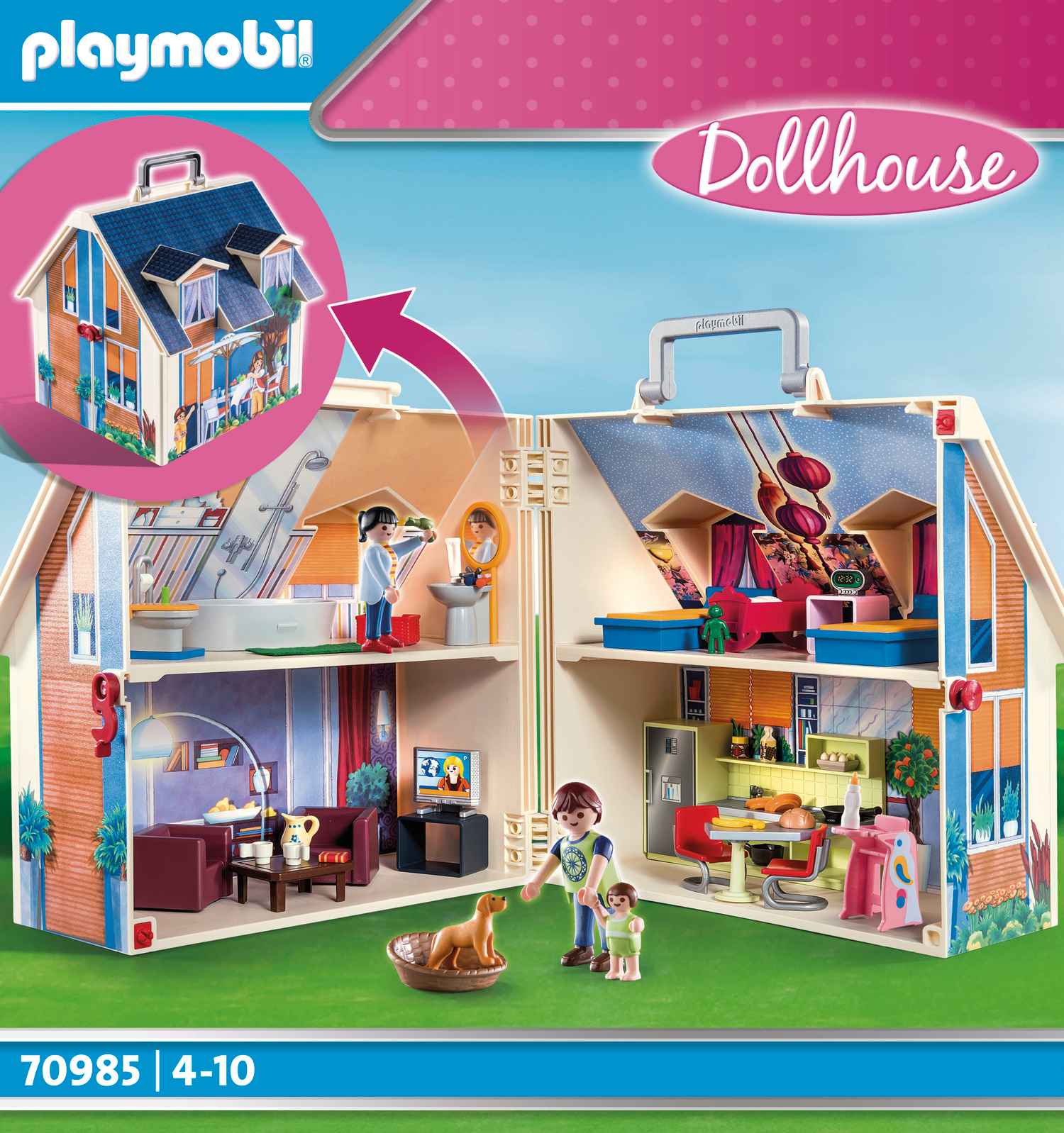 Playmobil Dollhouse Μοντέρνο Κουκλόσπιτο-βαλιτσάκι 70985 - Playmobil, Playmobil Dollhouse