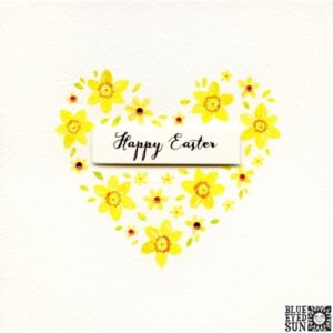 Ευχετήρια Κάρτα Πασχαλινή Happy Easter Flower Heart 16x16 320gsm FSC CH979 - GIFTS & FIGURES