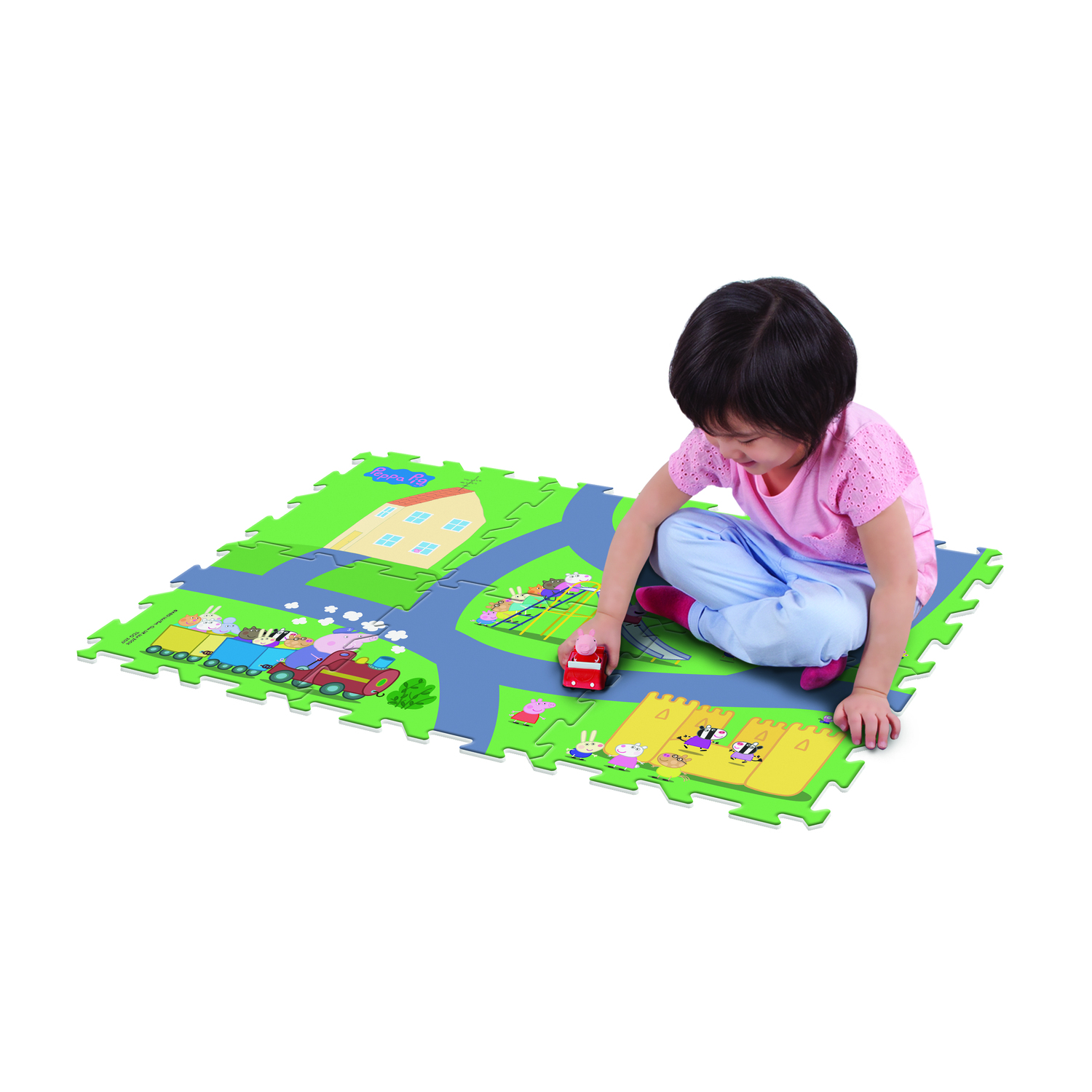 Peppa Pig Megmat Χαλάκι- 6 Κομμάτια Παζλ με Οχηματάκι  PP021000 - Peppa Pig