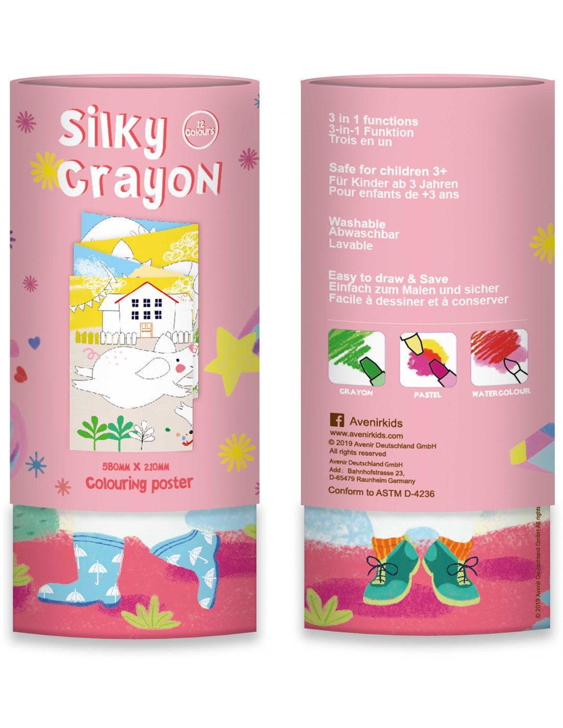 Avenir Μεταξένια Crayons - Silky Crayons Unicorn 60405 - Avenir