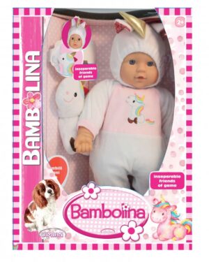 Bambolina Unicorn! Κούκλα Μωρό με Φορμάκι Μονόκερος 41εκ. BD1873 - Bambolina