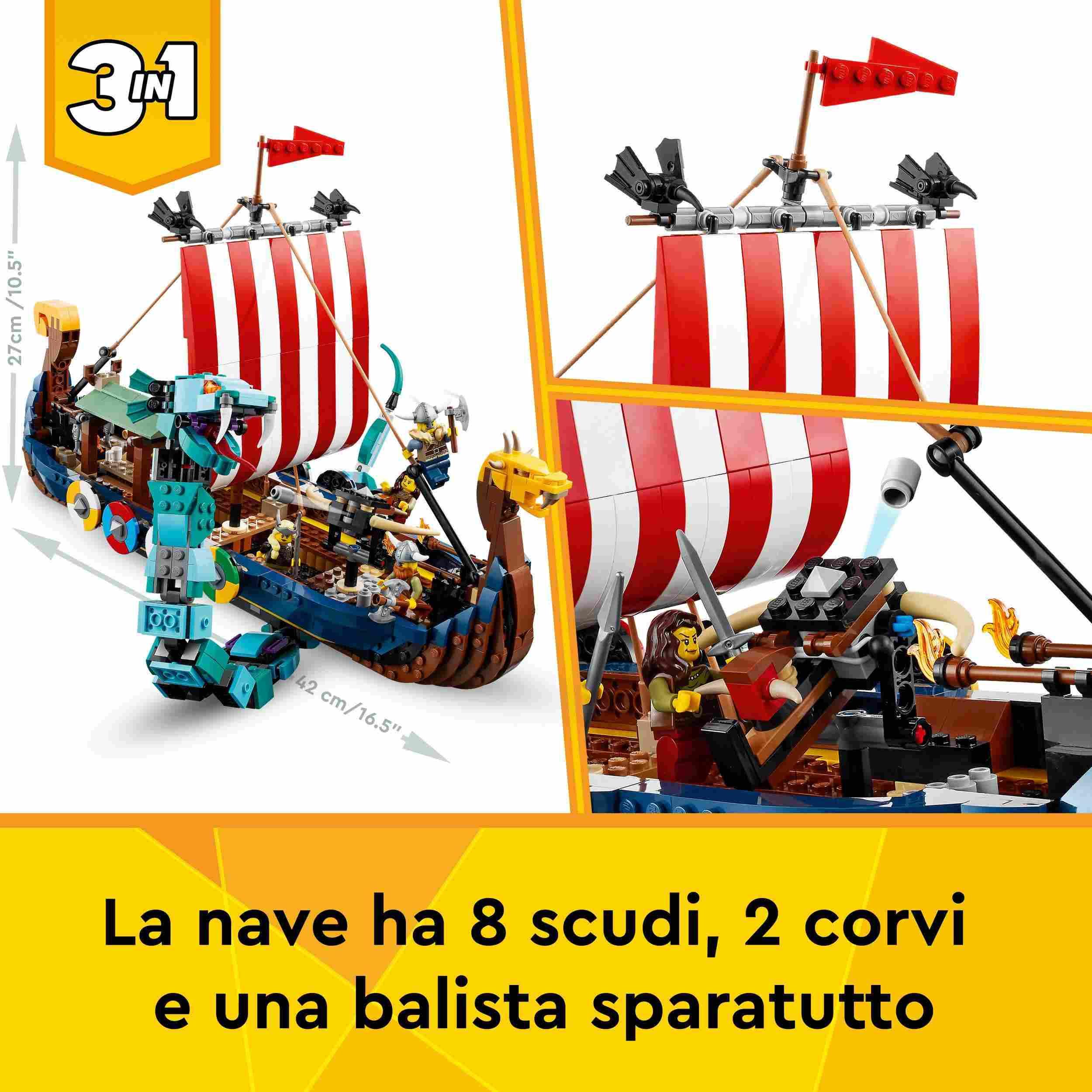 LEGO Creator Πλοίο Βίκινγκ και το Ερπετό Μίντγκαρντ 31132 - LEGO, LEGO Creator