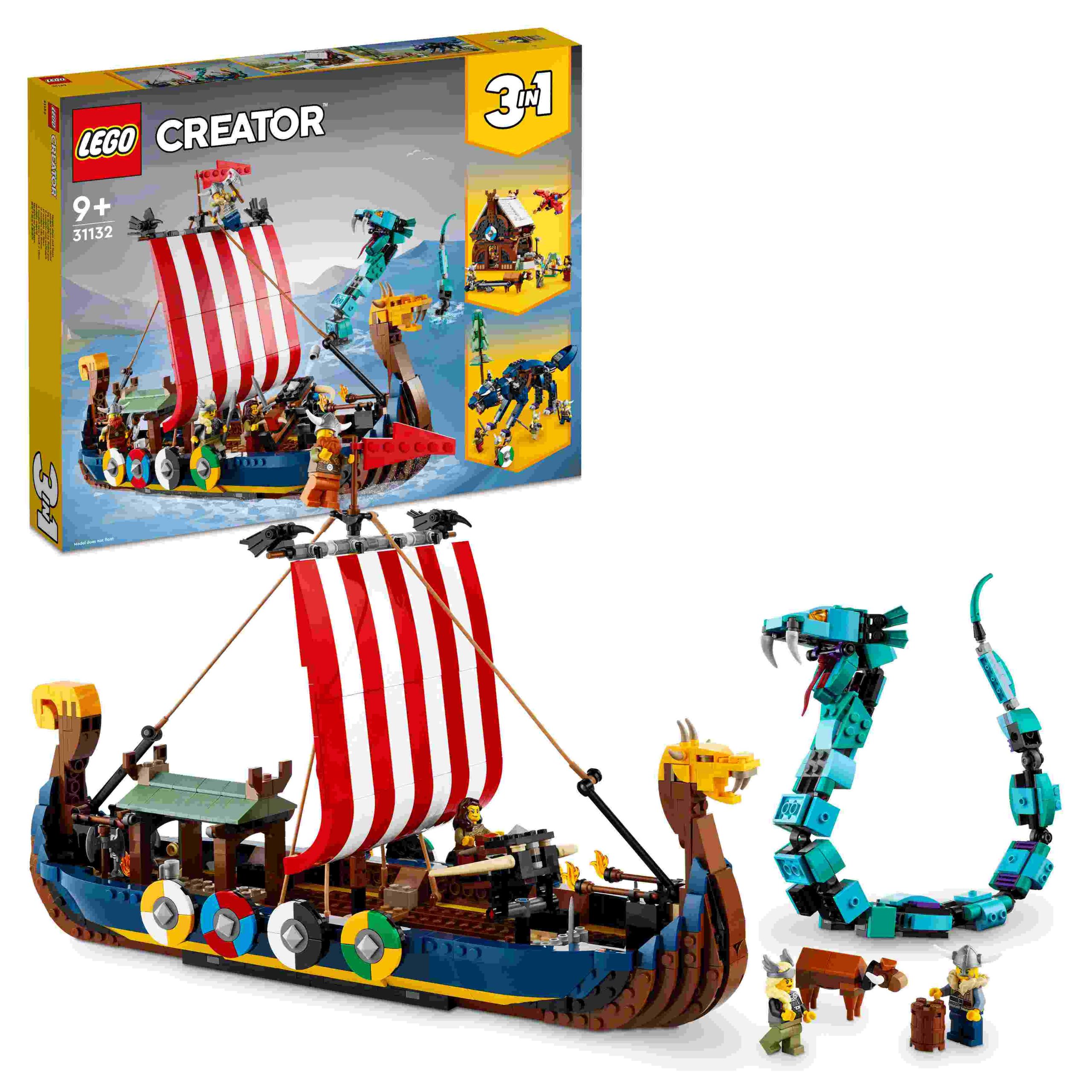 LEGO Creator Πλοίο Βίκινγκ και το Ερπετό Μίντγκαρντ 31132 - LEGO, LEGO Creator