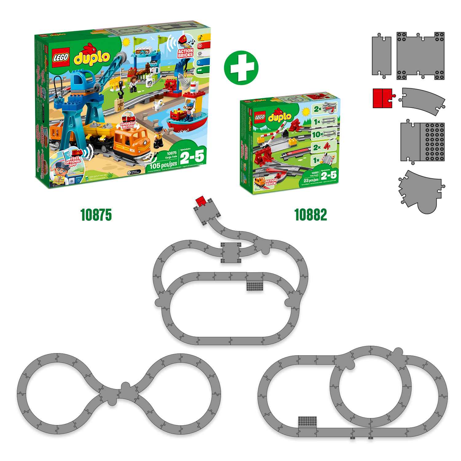 LEGO Duplo Σιδηροδρομικές Τροχιές 10882 - LEGO, LEGO Duplo