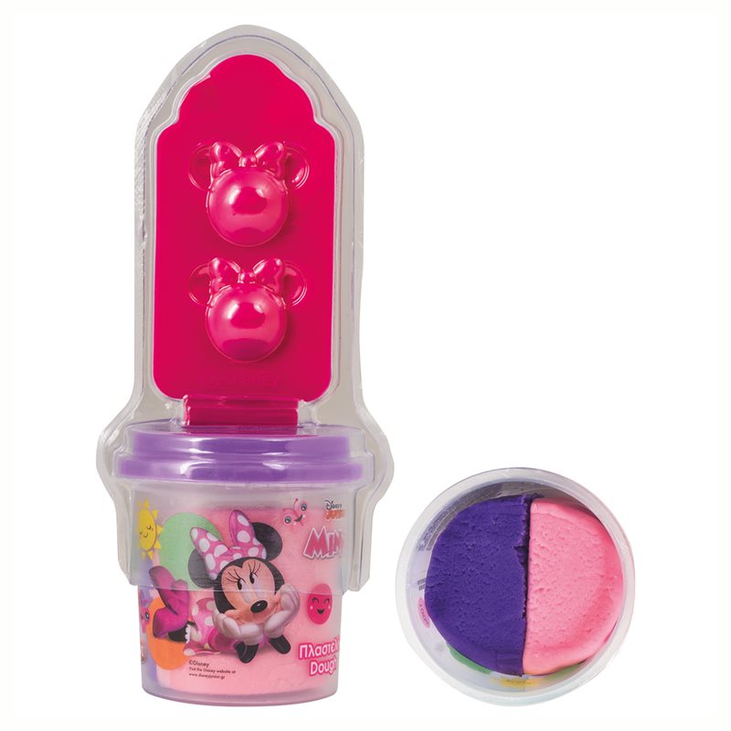 AS Πλαστελίνη Disney Minnie Βαζάκι Με 2 Χρώματα Και Καπάκι Καλουπάκι 3D Αναδιπλούμενο 100gr 1045-03543 - Πλαστελίνα