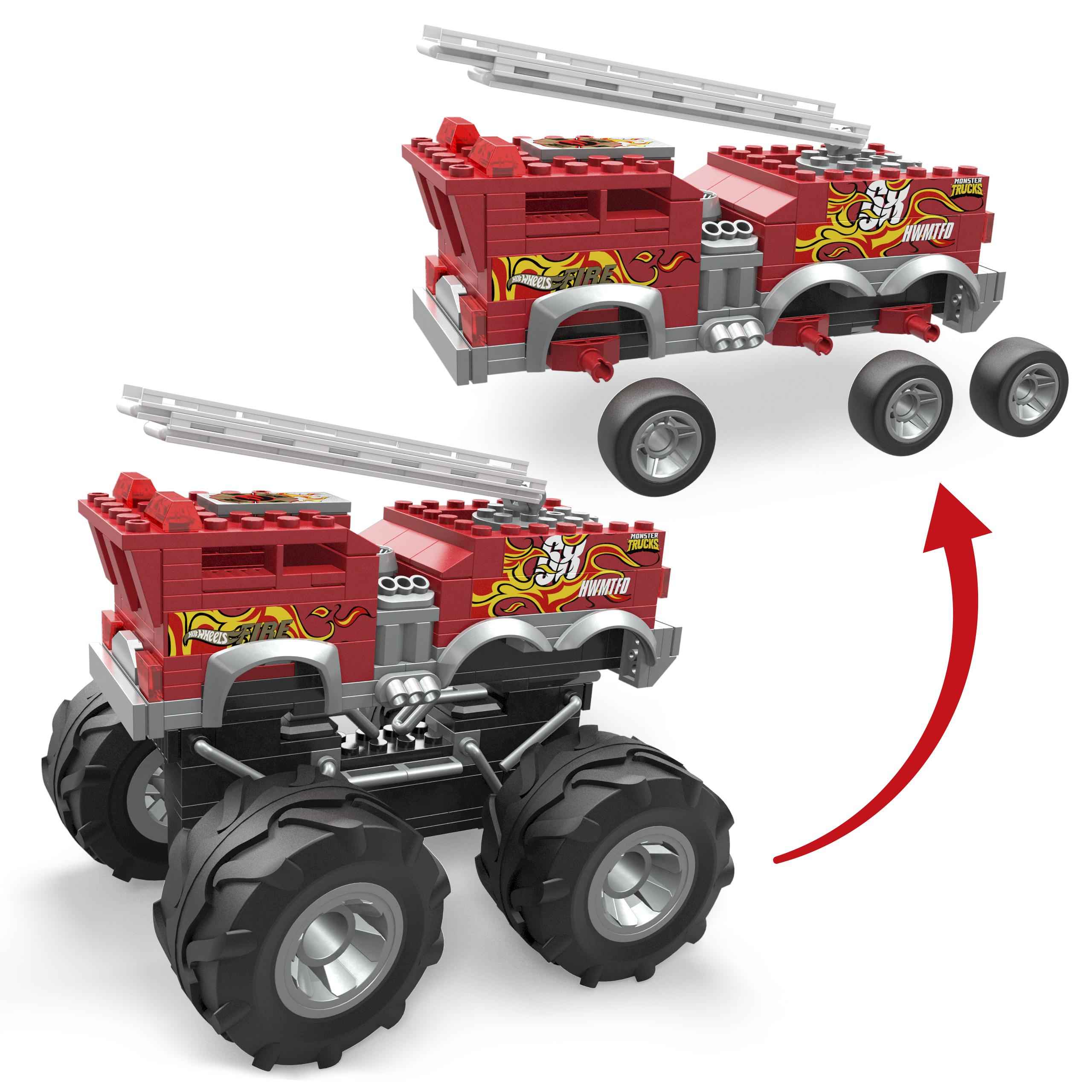 Mega Bloks - Hot Wheels Monster Trucks Πυροσβεστικό Όχημα 2σε1 HHD19 - Hot Wheels, Mega Bloks