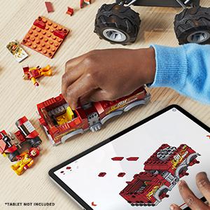 Mega Bloks - Hot Wheels Monster Trucks Πυροσβεστικό Όχημα 2σε1 HHD19 - Hot Wheels, Mega Bloks