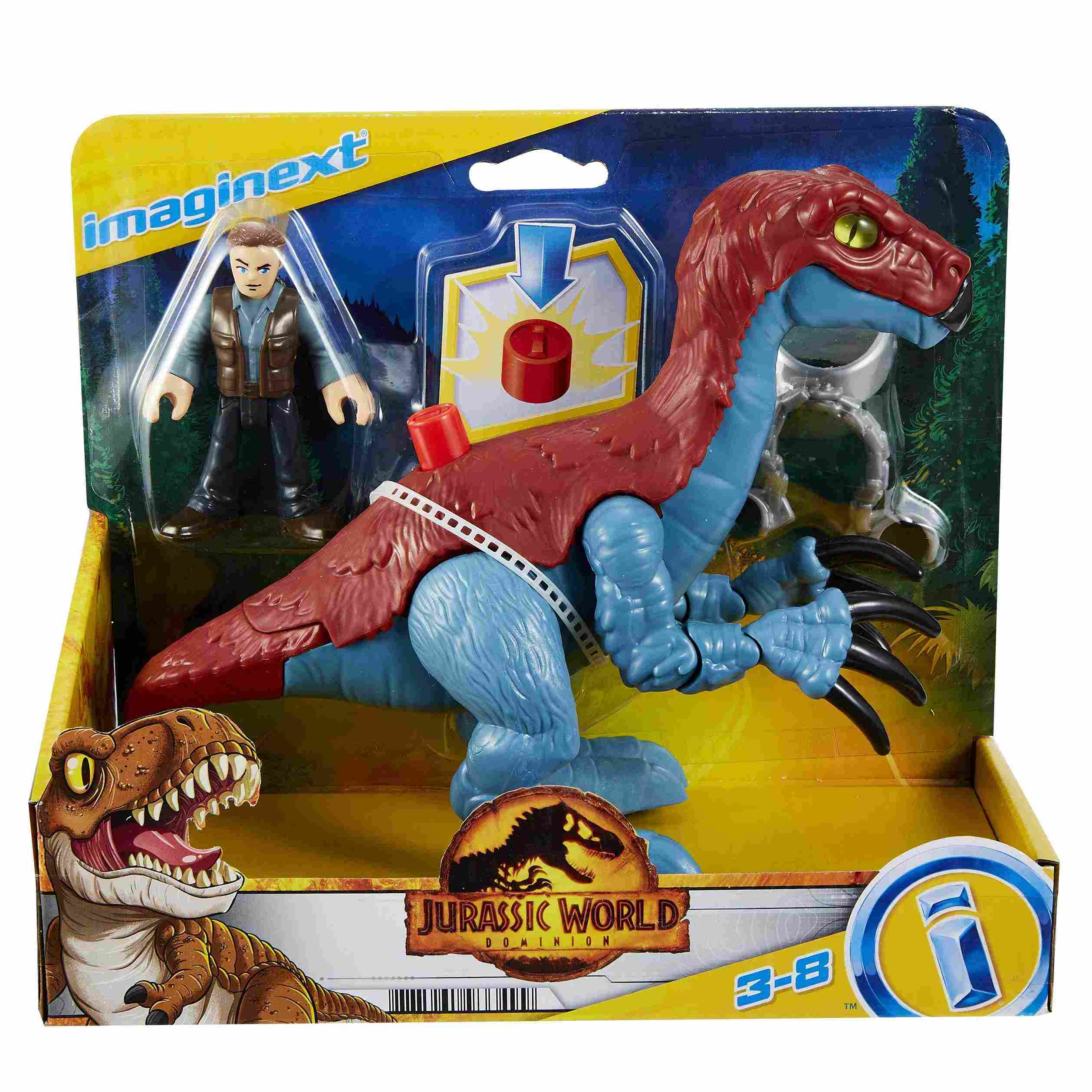 Fisher-Price Imaginext Jurassic World 3 Δεινόσαυρος και Φιγούρα 2 Σχέδια GVV65 - Fisher-Price, Imaginext