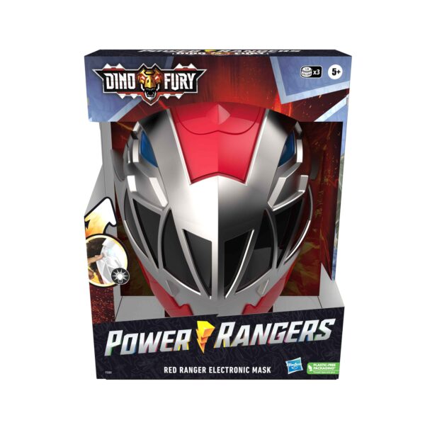 Power Rangers Dino Fury Red Ranger Κόκκινη Ηλεκτρονική Μάσκα F22815L0 Power Rangers Αγόρι 12 ετών +, 5-7 ετών, 7-12 ετών 