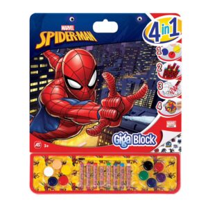 Giga Block Σετ Ζωγραφικής Marvel Spiderman 4 Σε 1 Για 3+ Χρονών 1023-62737 - AS Company