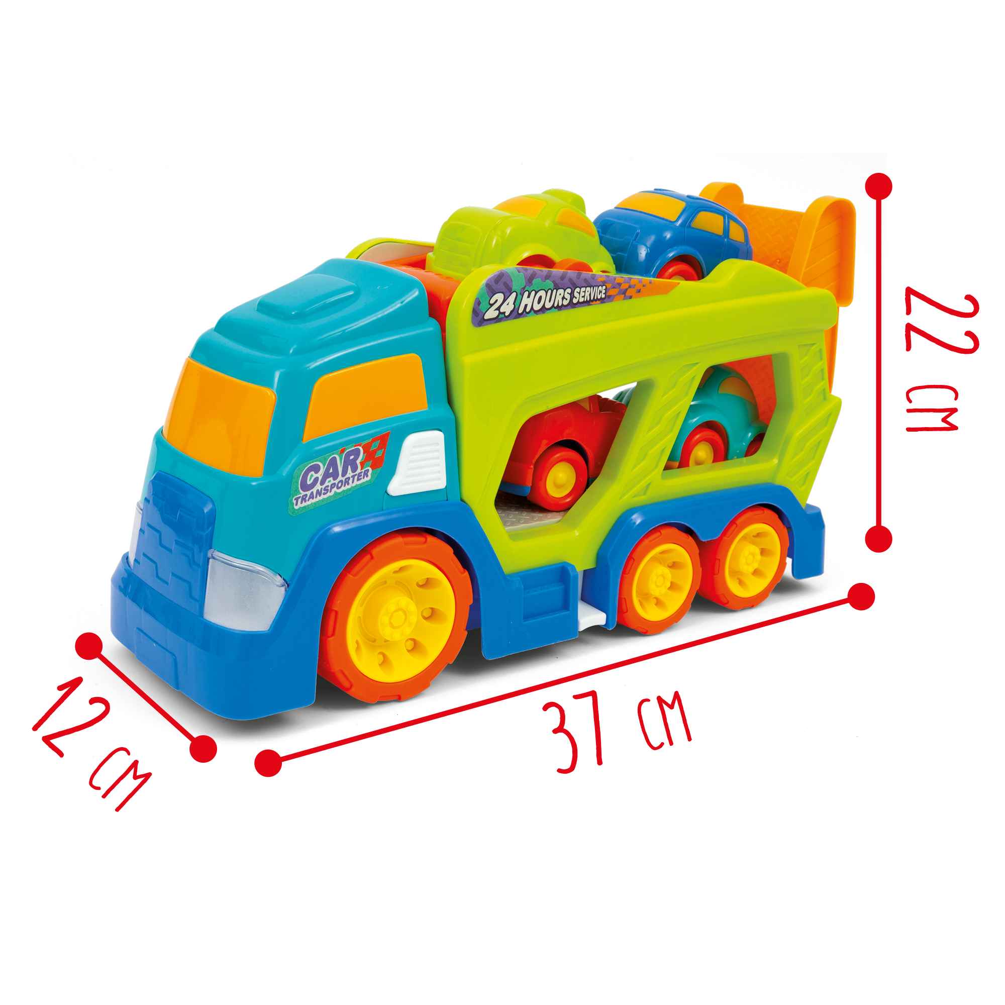 Baby Smile Φορτηγό Μεταφοράς 37εκ. με 4 Οχήματα, Φώτα & Ήχους 1212775 - Baby Smile