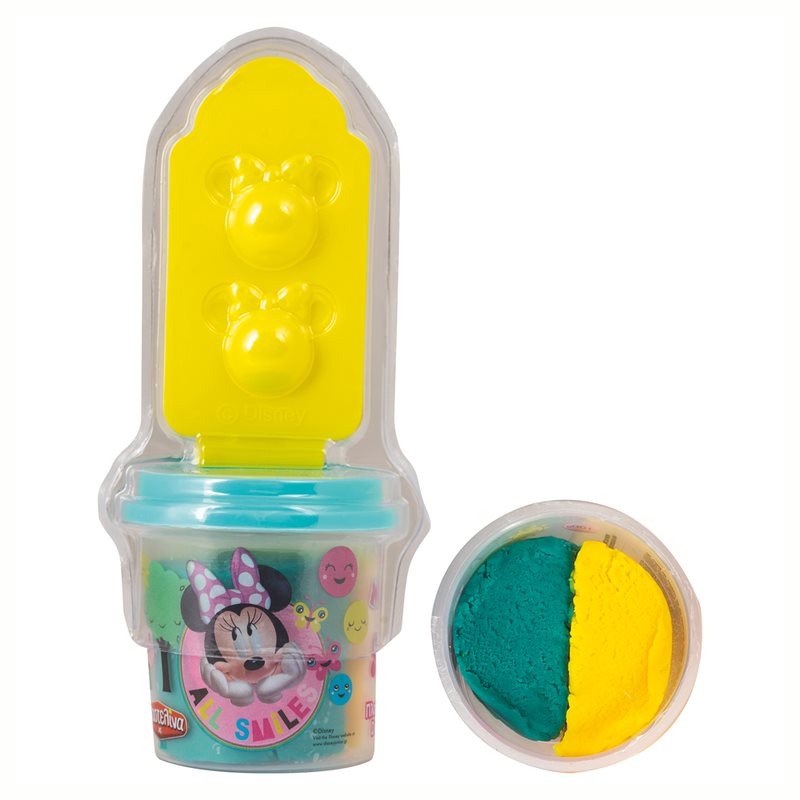 AS Πλαστελίνη Disney Minnie Βαζάκι Με 2 Χρώματα Και Καπάκι Καλουπάκι 3D Αναδιπλούμενο 100gr 1045-03543 - Πλαστελίνα