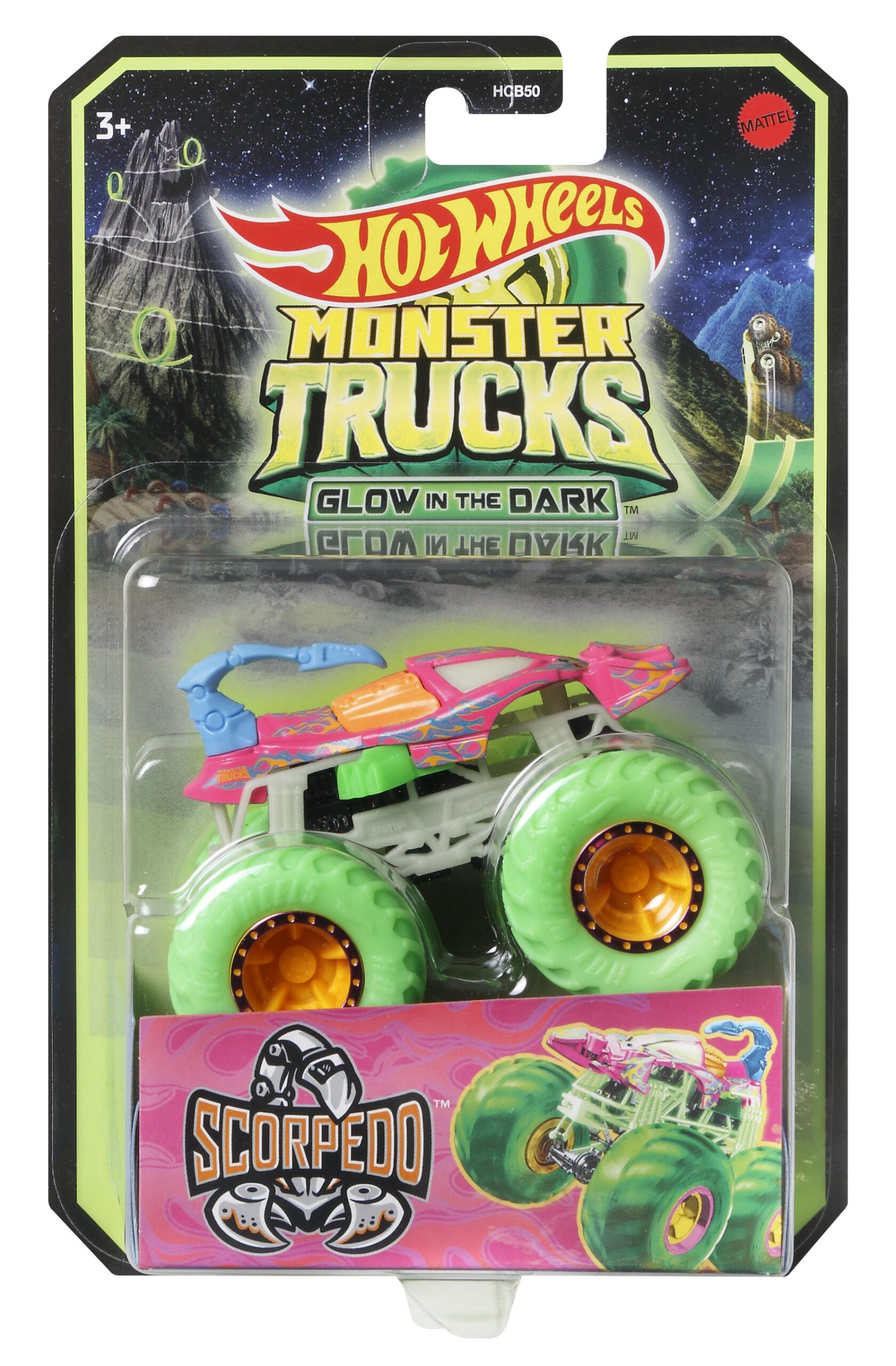 Hot Wheels Οχήματα Monster Trucks Glow-in-the Dark Διάφορα Σχέδια HCB50 - Hot Wheels