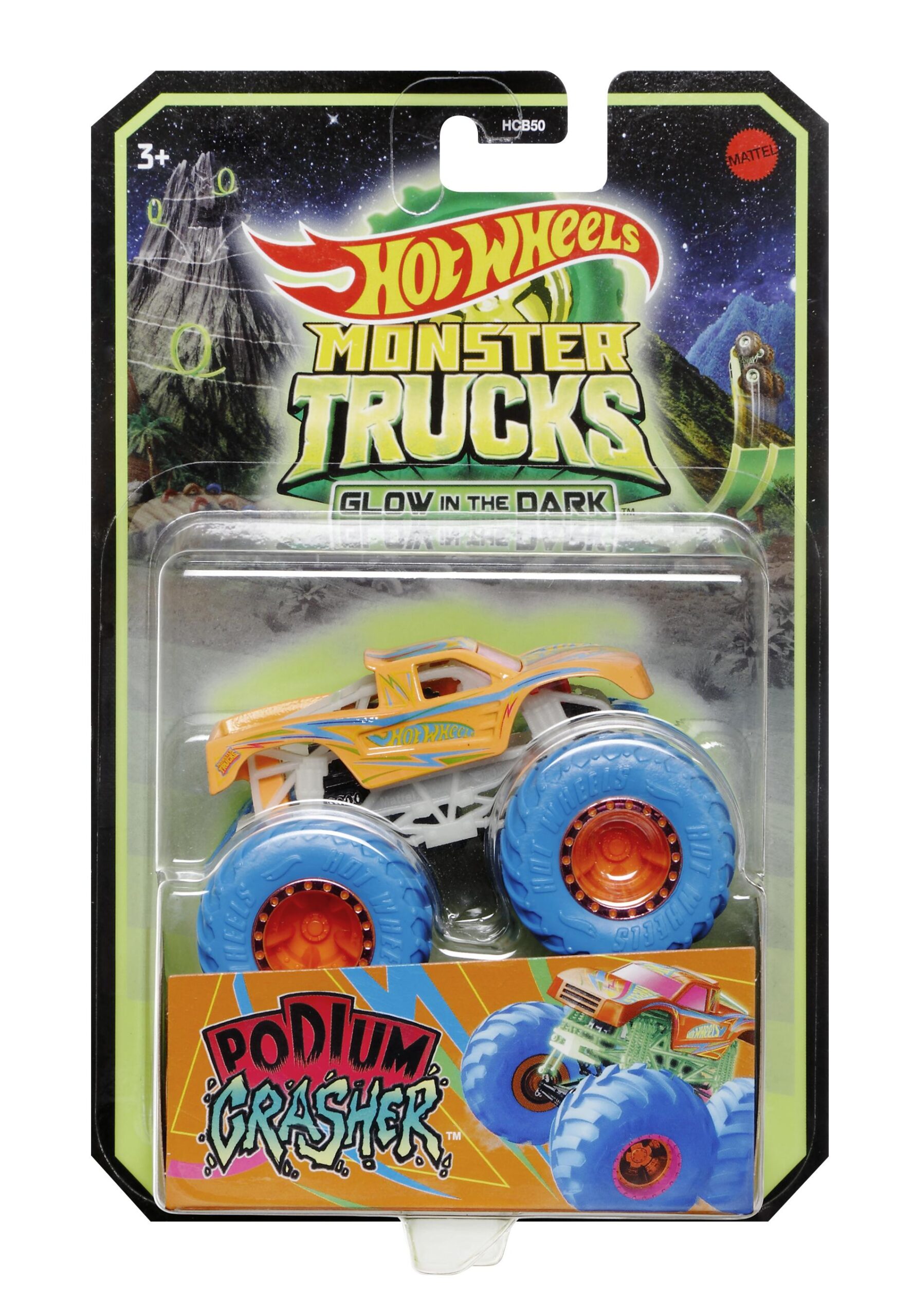 Hot Wheels Οχήματα Monster Trucks Glow-in-the Dark Διάφορα Σχέδια HCB50 - Hot Wheels