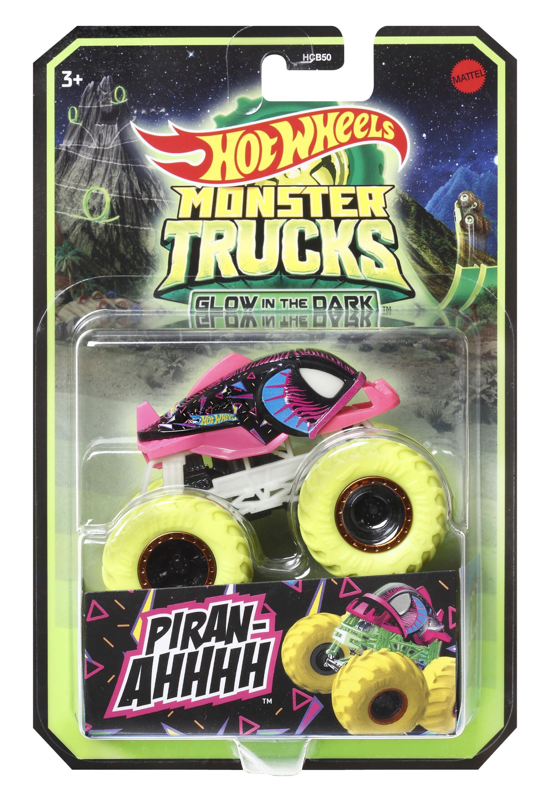 Hot Wheels Οχήματα Monster Trucks Glow-in-the Dark Διάφορα Σχέδια HCB50 - Hot Wheels