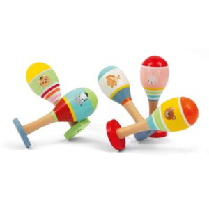 Wood' N Play Παιδικές Ξύλινες Μαράκες 1τμχ - 5 Σχέδια 1242554 - Wood' N Play