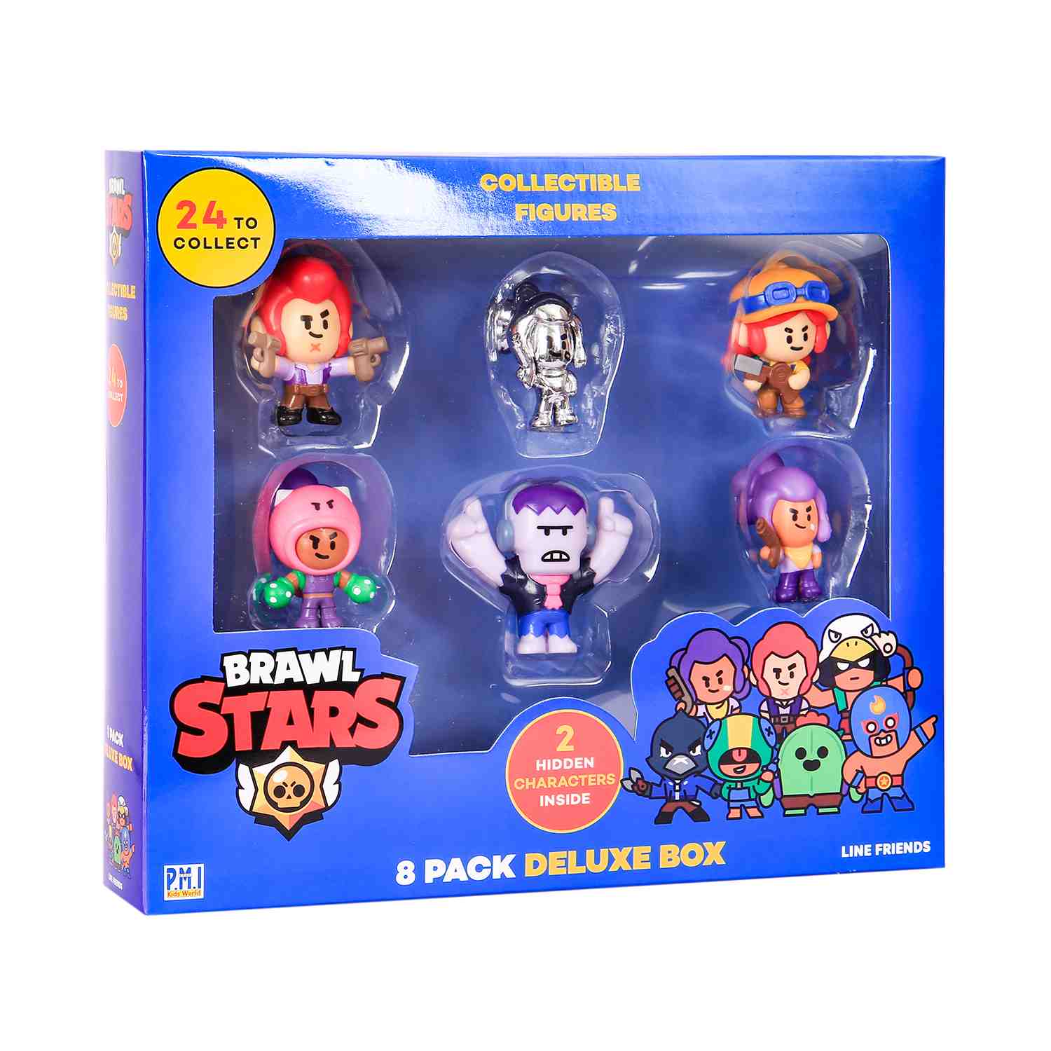 P.M.I. Brawl Stars Collectible Figures - 8 Pack Deluxe Box - Including 2 rare hidden characters (S1) (BRW2070) - Brawl Stars