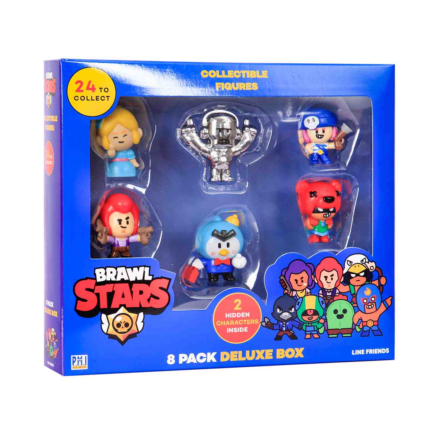 P.M.I. Brawl Stars Collectible Figures - 8 Pack Deluxe Box - Including 2 rare hidden characters (S1) (BRW2070) - Brawl Stars