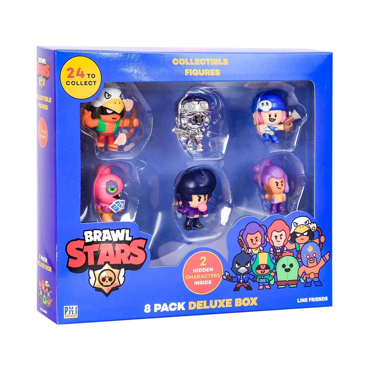 P.M.I. Brawl Stars Collectible Figures - 8 Pack Deluxe Box - Including 2 rare hidden characters (S1) (BRW2070) - Brawl Stars