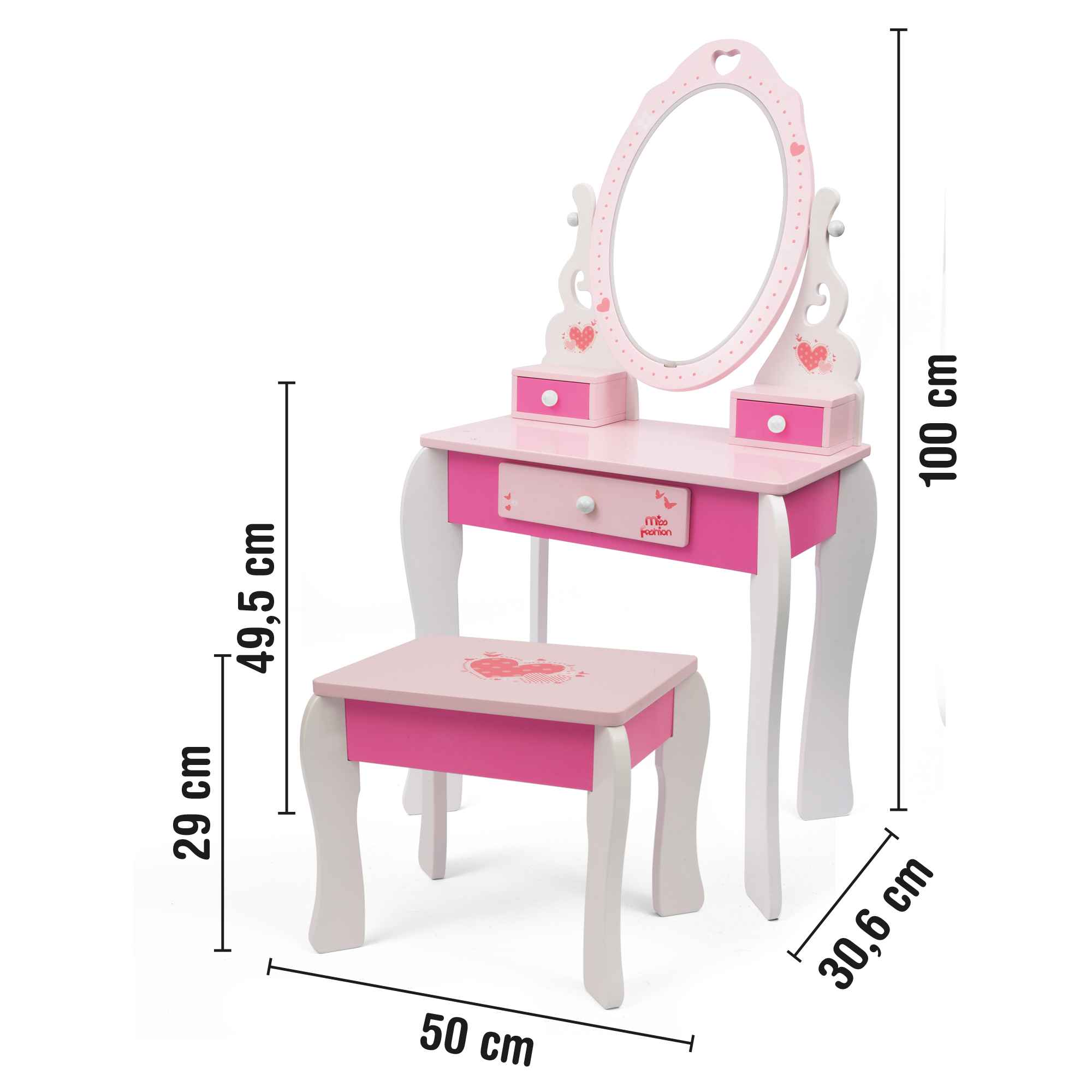 Miss Fashion Παιδική Τουαλέτα Μακιγιάζ Vanity Table με LED 1243241 - Miss Fashion