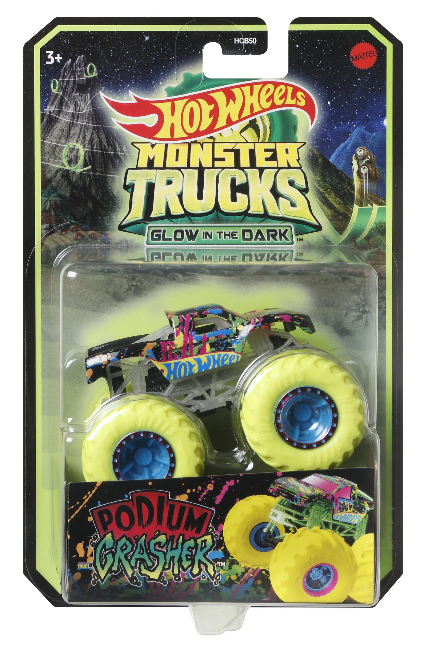 Hot Wheels Οχήματα Monster Trucks Glow-in-the Dark Διάφορα Σχέδια HCB50 - Hot Wheels