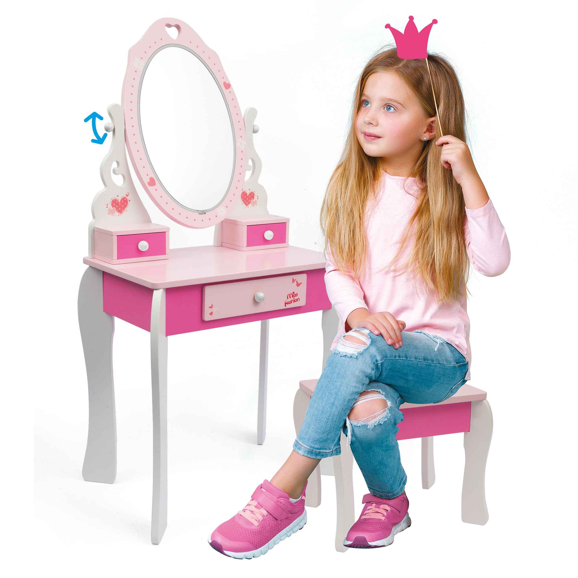 Miss Fashion Παιδική Τουαλέτα Μακιγιάζ Vanity Table με LED 1243241 - Miss Fashion