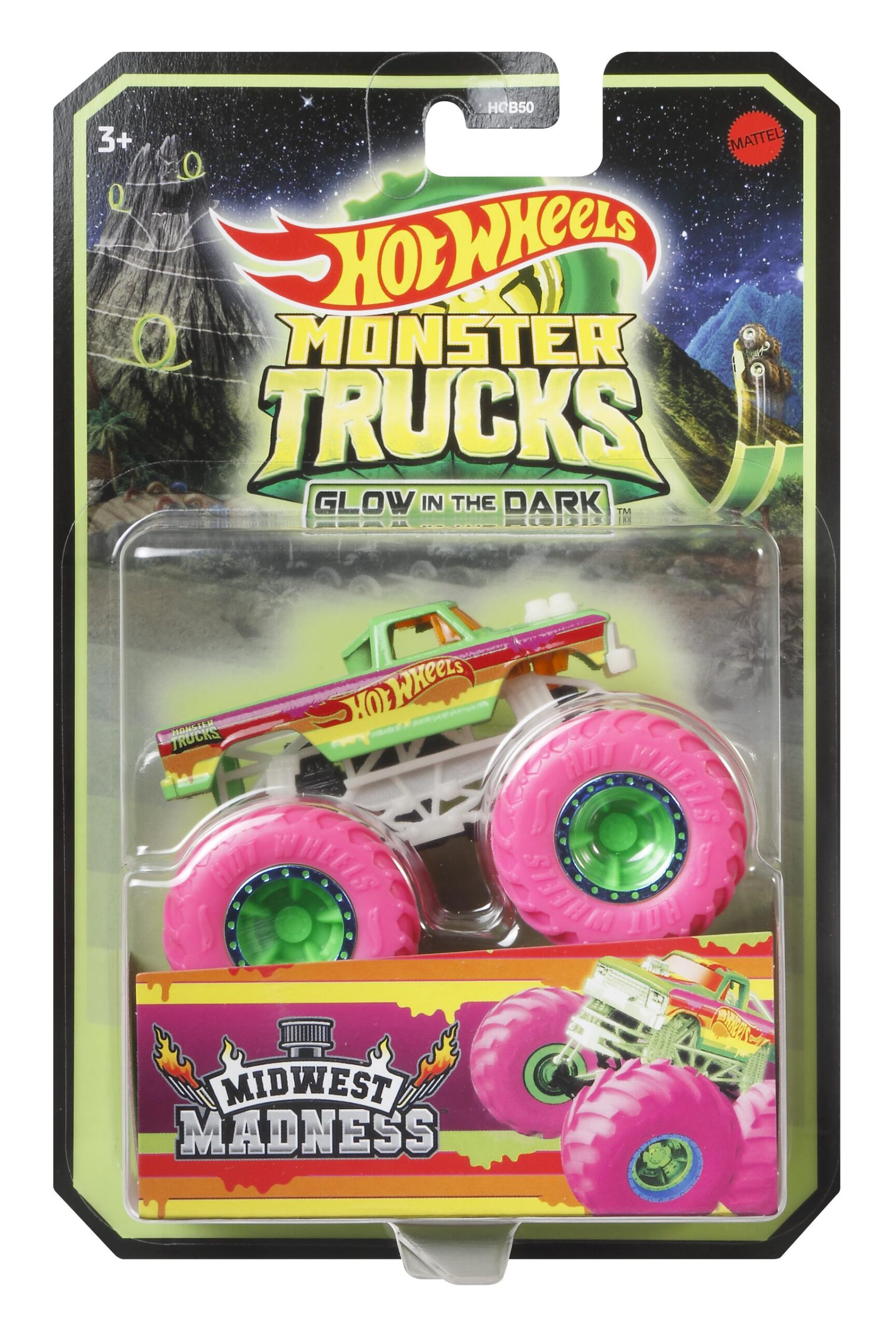 Hot Wheels Οχήματα Monster Trucks Glow-in-the Dark Διάφορα Σχέδια HCB50 - Hot Wheels