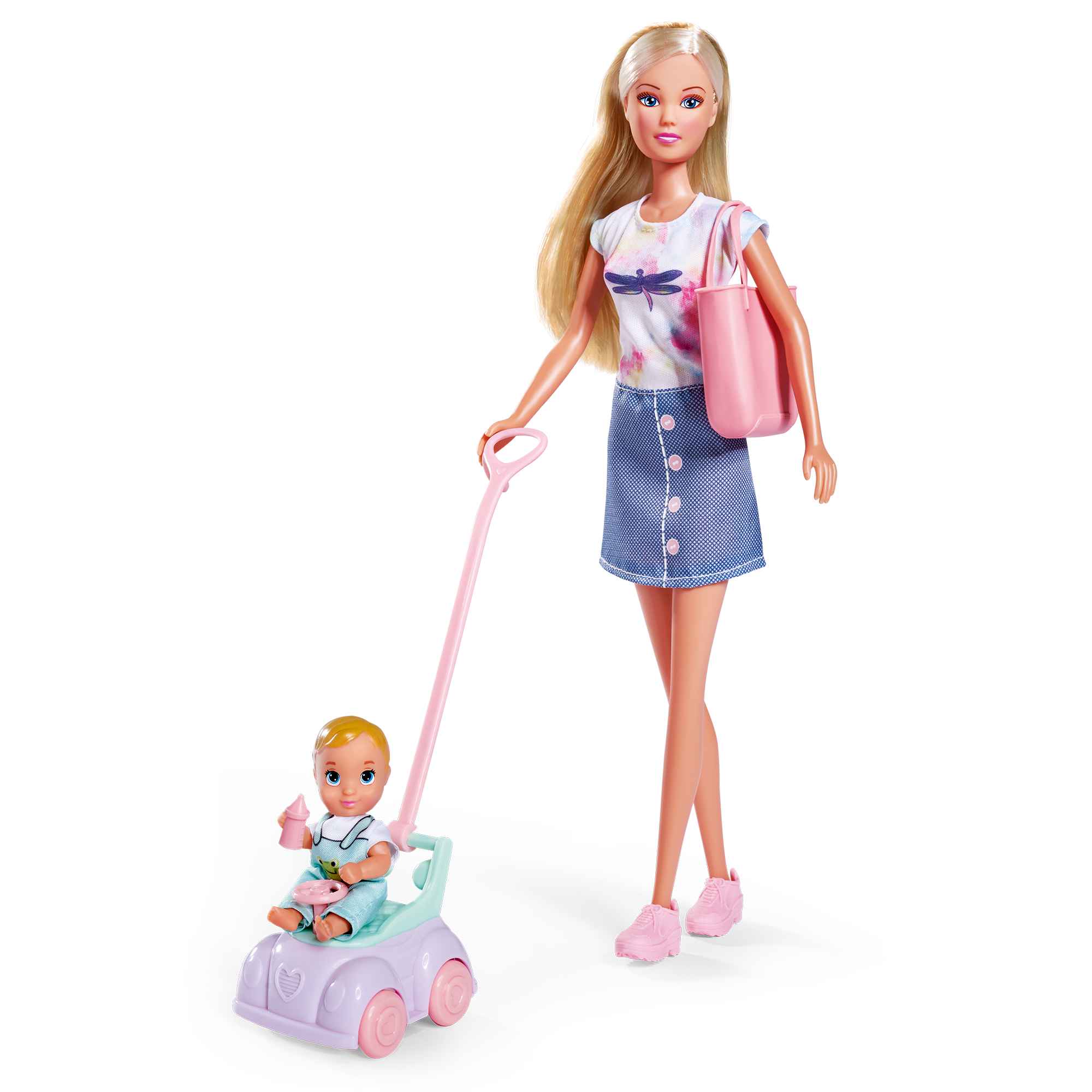 Lolly Κούκλα με Μωρό και Baby Walker 1244383 - Lolly