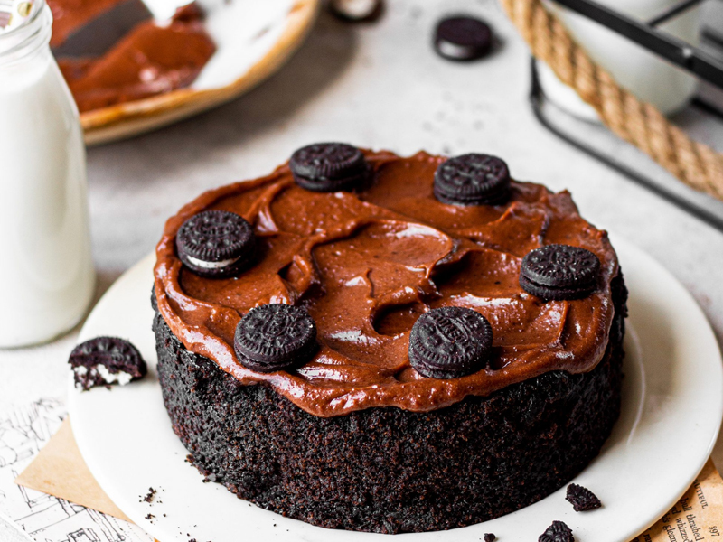 Chocolate Lazy Cake with Tahini and Pistachio | butfirstchai.com