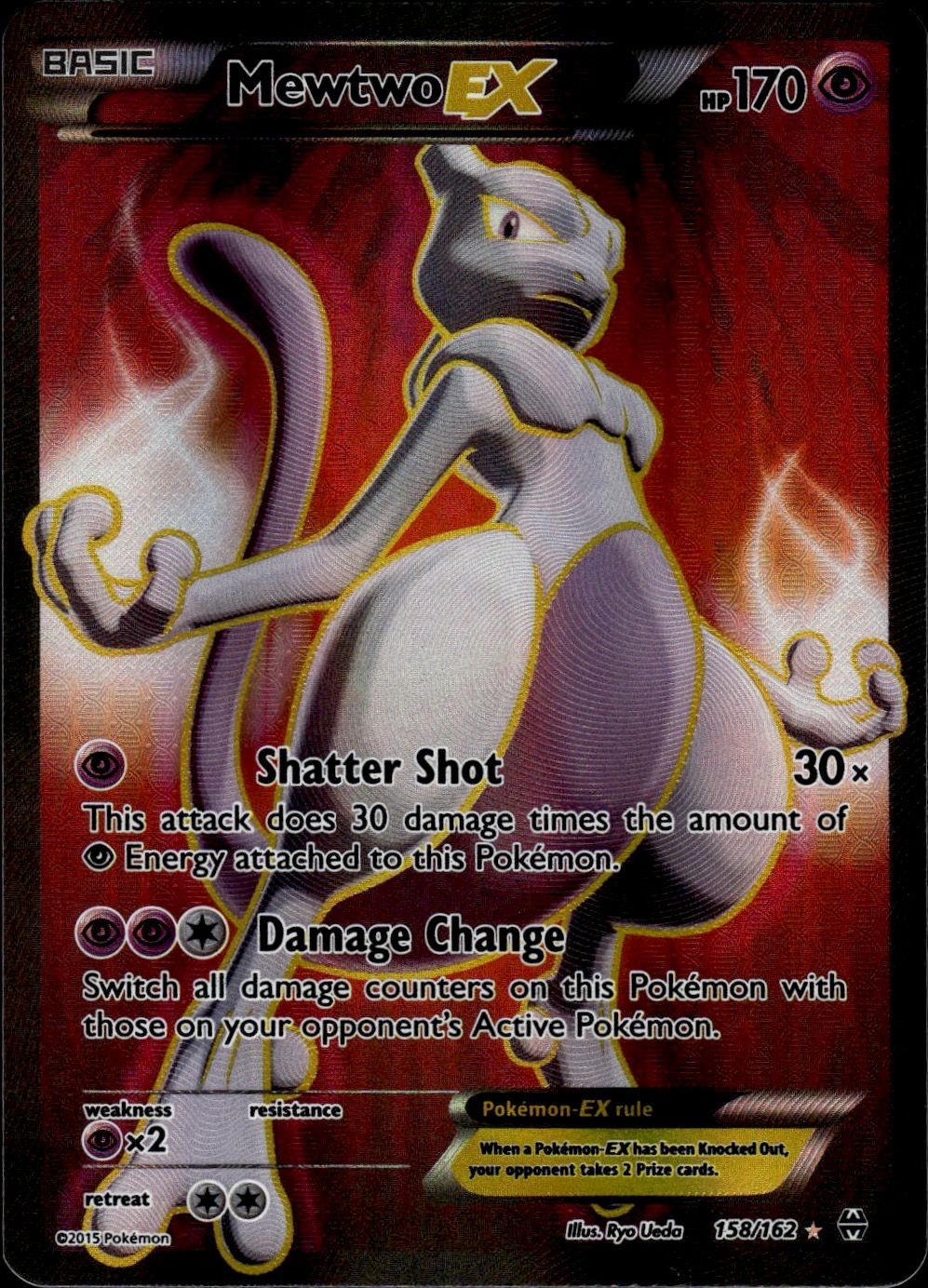 Mewtwo EX (158 Full Art) Holofoil 158/162 Ultra Rare XY