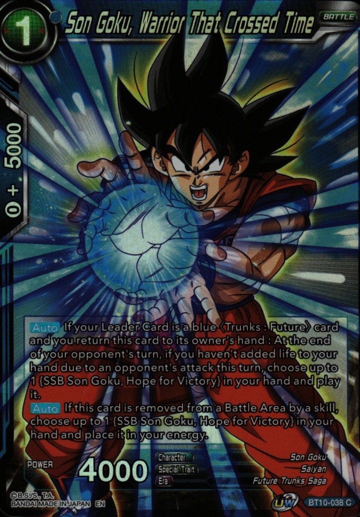 Son Goku, Warrior That Crossed Time Foil BT10-038 Common Rise of