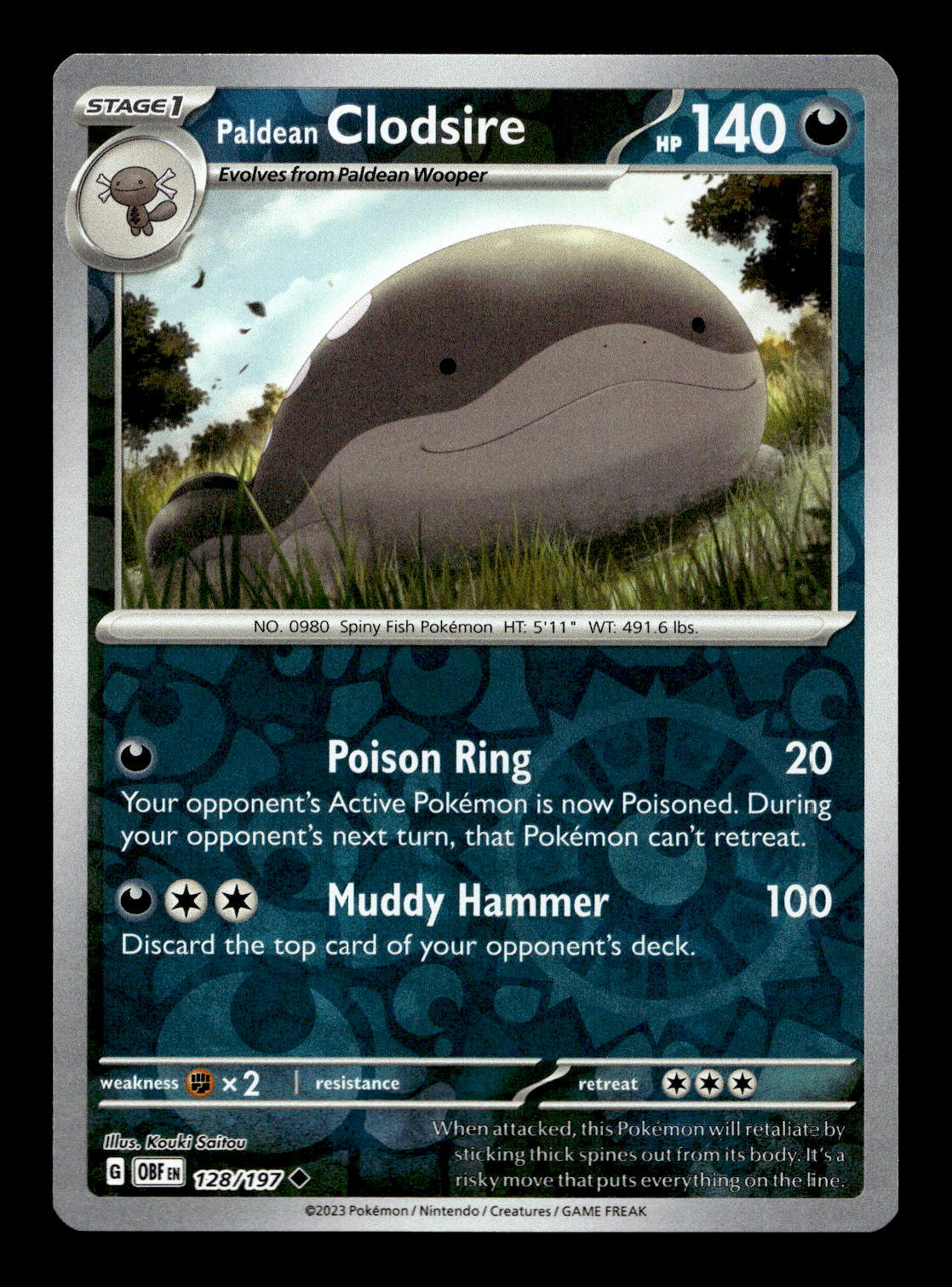 Wooper Quagsire Clodsire Pokemon Card! Holo/Reverse Ex Illustration Rare Cards! - Picture 14 of 59