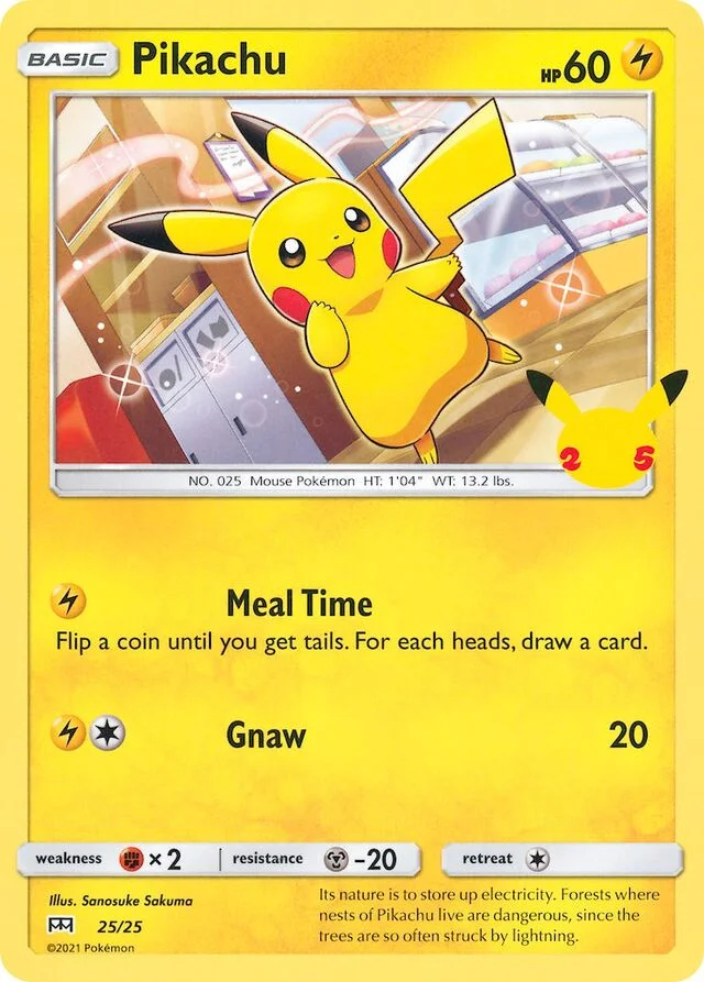 Pikachu 25/25 from McDonald's Collection 2021
