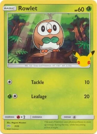 Rowlet 7/25 from McDonald's Collection 2021