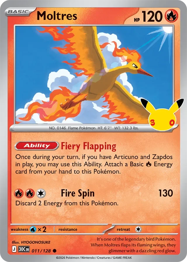 Moltres 11/158 from 30th Celebration