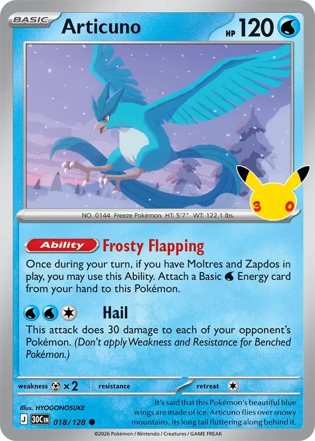 Articuno 18/158 from 30th Celebration